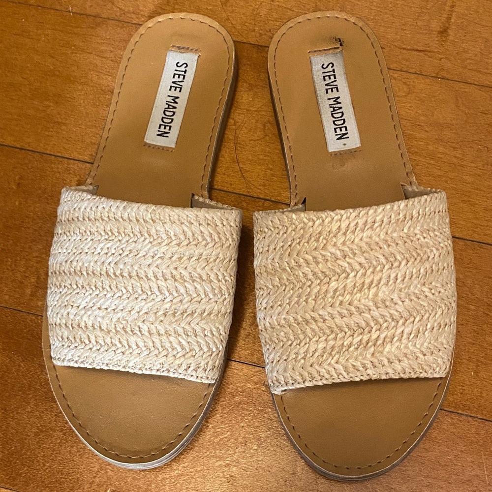 Steve Madden Women's Tan Espadrille Slides